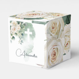 Religiöse Elegante Rose Grünes Wash Cross Geschenkschachtel