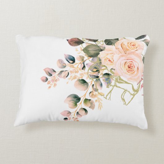 Religiöse Elegante Rose Rosa Wash Cross Dekokissen (Rückseite)