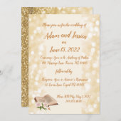 Religiöse Elegeant Classic Gold Design Hochzeit Einladung (Vorne/Hinten)