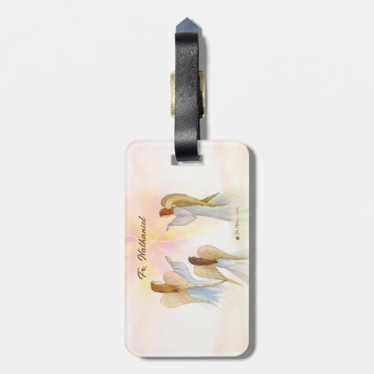 Religiöse Engel Personalisiert Gepäckanhänger (Rückseite vertikal)