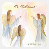 Religiöse Engel Personalisiert Quadratischer Aufkleber (Vorderseite)