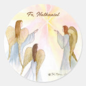 Religiöse Engel Personalisiert Runder Aufkleber (Vorderseite)