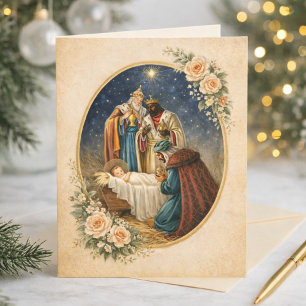 Religiöse Epiphanie Drei Könige Gebet Jesus Feiertagskarte