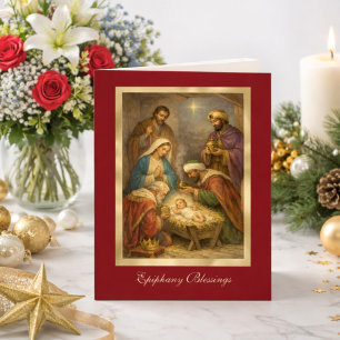 Religiöse Epiphanie Drei Könige Gebet Jesus Feiertagskarte