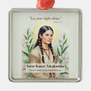 Religiöse Ermutigung der Heiligen Kateri Tekakwith Ornament Aus Metall