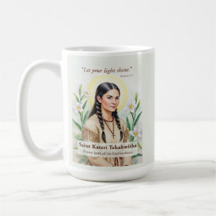 Religiöse Ermutigung durch die Heilige Kateri Teka Kaffeetasse