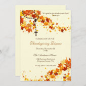 Religiöse Erntedank Dinner Rosary Blätter Einladung (Vorne/Hinten)