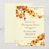 Religiöse Erntedank Dinner Rosary Blätter Einladung (Vorne/Hinten)