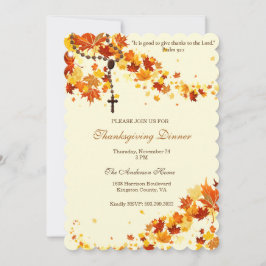 Religiöse Erntedank Dinner Rosary Blätter Einladung