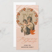 Religiöse Erntedank Jungfrau Mary Jesus katholisch Dankeskarte (Vorne/Hinten)