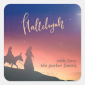 Religiöse Farben Wasserfarbe Elegante Weihnachten Quadratischer Aufkleber (Vorderseite)