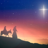 Religiöse Farben Wasserfarbe Elegante Weihnachten Quadratischer Aufkleber