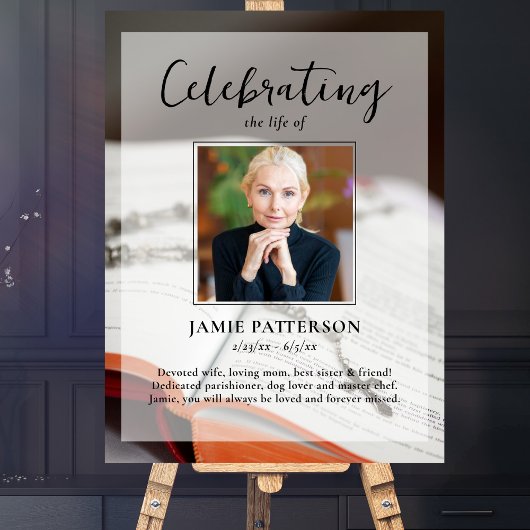 Religiöse Feier des Lebens Gewohntes Foto Beerdigu Poster