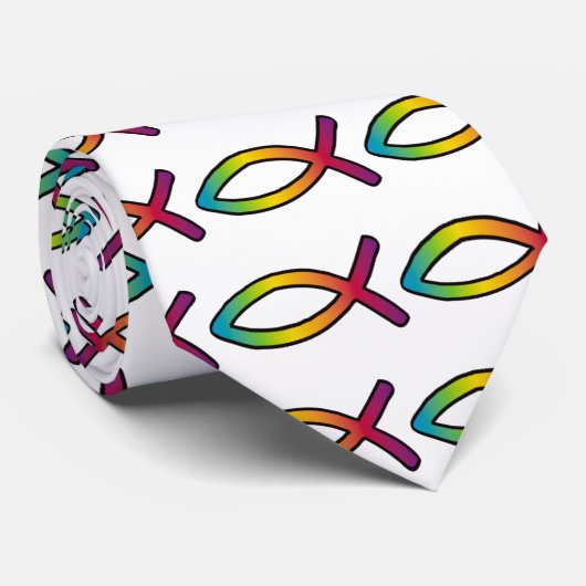 Religiöse Fischzeichen nach SRF Krawatte (Gerollt)