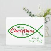 Religiöse frohe Weihnachten Christliche Fischschri Karte (Stehend Vorderseite)