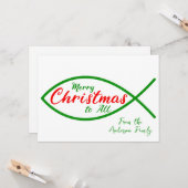 Religiöse frohe Weihnachten Christliche Fischschri Karte (Vorderseite/Rückseite Beispiel)
