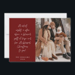 Religiöse, frohe Weihnachten, Christliches Foto Feiertagskarte<br><div class="desc">Religiöse, Christliche, fröhlichste Weihnachten, Saisongrüße, glücklicher Urlaub, frohe Weihnachten, weinrotes Thema. ( Eine stille Nacht, ein Stern oben, ein gesegnetes Geschenk der Hoffnung und Liebe. Ein gesegnetes Weihnachten für dich! ) Feiern Sie die Saison mit dieser Familienkarte (gedruckter und / oder digitaler Download, Gruß per E-Mail, als Anhang) Es ist...</div>