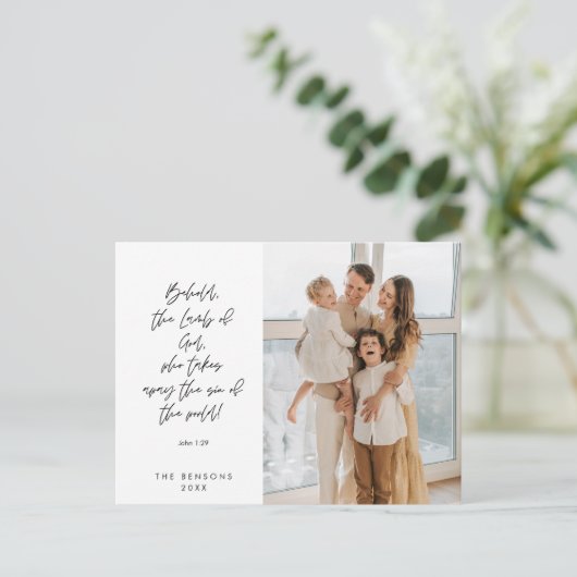 Religiöse, frohe Weihnachten, Christliches Foto Postkarte (Stehend Vorderseite)