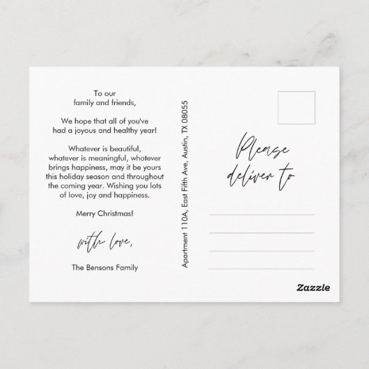 Religiöse, frohe Weihnachten, Christliches Foto Postkarte (Rückseite)