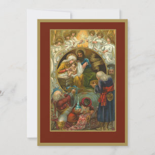 Religiöse Geburt Jesus Mary Joseph Drei Könige Feiertagskarte