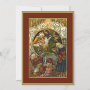 Religiöse Geburt Jesus Mary Joseph Drei Könige Feiertagskarte