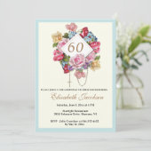 Religiöse Geburt Rosary Katholic Floral Einladung (Stehend Vorderseite)