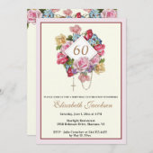 Religiöse Geburt Rosary Katholic Floral Einladung (Vorne/Hinten)