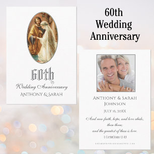 Religiöse Geburtskarte zum 60. Hochzeitstag Visitenkarte