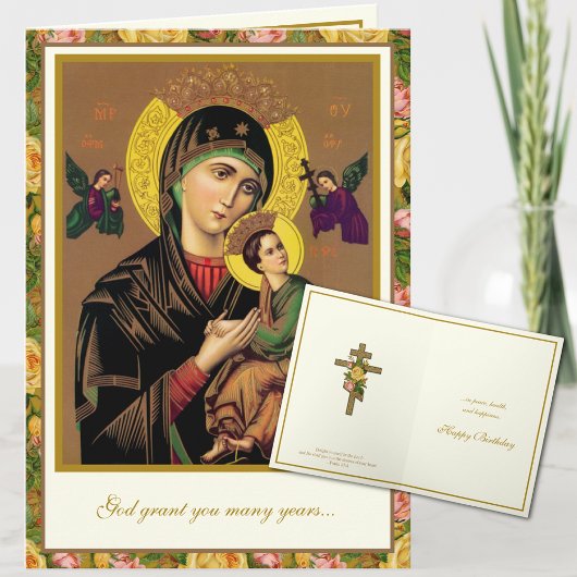 Religiöse Geburtstagsorthodoxe byzantinische Jungf Karte