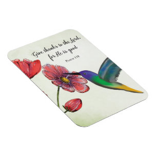 Religiöse Gedanken an Sie Blumen mit Kolibri Magnet