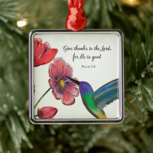 Religiöse Gedanken an Sie Blumen mit Kolibri Ornament Aus Metall