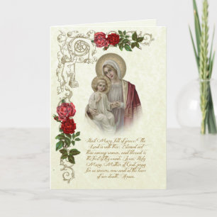 Religiöse Gesegnete Jungfrau Maria Jesus Ave Maria Karte