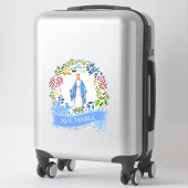 Religiöse gesegnete Jungfrau Mary Floral Wreath Vi Aufkleber (Koffer)