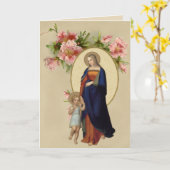 Religiöse gesegnete Jungfrau Mary Jesus Floral Karte (Gelbe Blume)