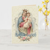 Religiöse gesegnete Jungfrau Mary Jesus zum Geburt Karte (Gelbe Blume)