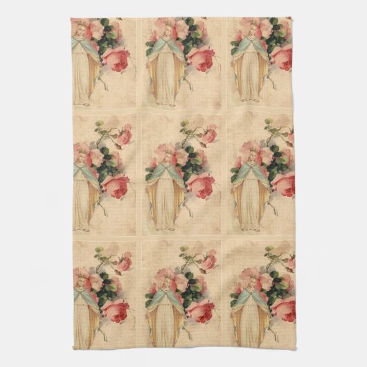 Religiöse gesegnete Jungfrau-Mutter-Mary-Rosen Geschirrtuch (Vertikal)