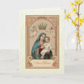 Religiöse gesegnete Mutter Mary Baby Jesus Karte (Gelbe Blume)