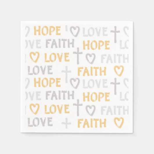 Religiöse Glaube Liebe Hoffnung Gold Silber Serviette (Vorderseite)
