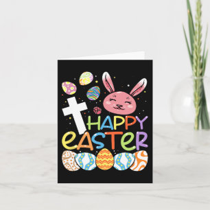 Religiöse glückliche Ostern Bunny Rabbit Eggs Jesu Karte