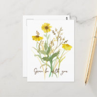 Religiöse Gnade sei mit deinen gelben Blumen