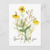 Religiöse Gnade sei mit deinen gelben Blumen Postkarte (Vorderseite)