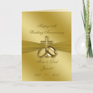 Religiöse goldene Hochzeitsjubiläumskarte zum 50.  Karte