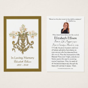 Religiöse Goldmedaillen-Marian Cross Funeral Lilie