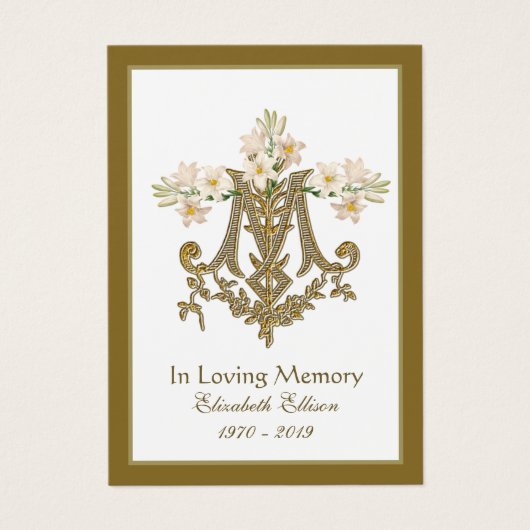 Religiöse Goldmedaillen-Marian Cross Funeral Lilie (Vorderseite)