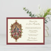 Religiöse Guadalupe Jungfrau Mary Condolence Dankeskarte (Stehend Vorderseite)