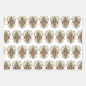 Religiöse Guadalupe Jungfrau Mary Floral Rose Geschenkpapier Set (Vorderseite)