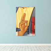 Religiöse Hand Signal Art Leinwanddruck (Insitu (Holzboden))