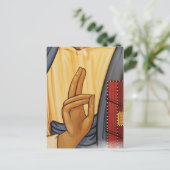 Religiöse Hand Signal Art Postkarte (Stehend Vorderseite)