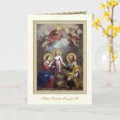 Religiöse Heilige Familie Drei Herzgebet Karte (Gelbe Blume)