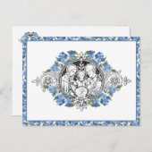 Religiöse Heilige Familie Elegant Blue Floral Viel Postkarte (Vorne/Hinten)